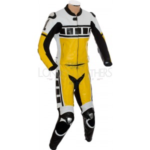 RTX Leguna Seca Edition Speedblock Yellow Motorcycle Leather Biker Suit